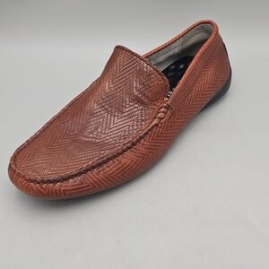 Karl Lagerfeld Paris Men Leather Loafer Cognac Brown Size 9.5